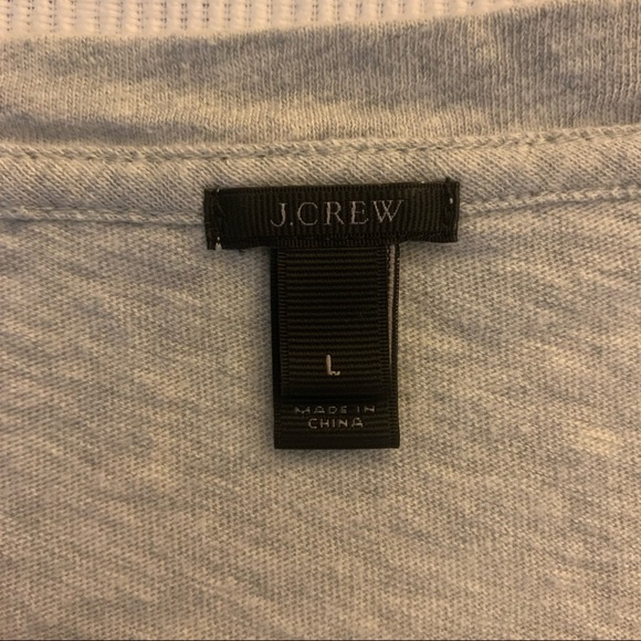 J. Crew long gray sleeve embroidered top. Large - Picture 4 of 10